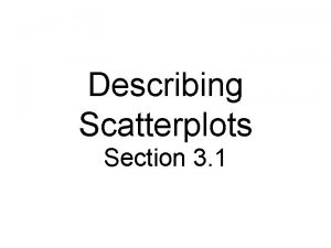 Describing Scatterplots Section 3 1 Data Univariate data