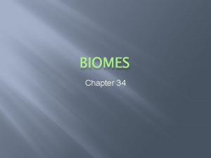 BIOMES Chapter 34 Biotic and abiotic factors Biotic