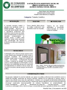 A ATUAO DOA ASSISTENTE SOCIAL NO MBITO HOSPITALAR