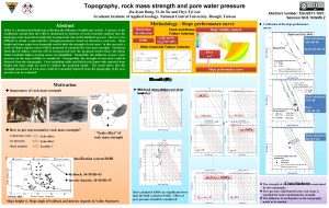 Topography rock mass strength and pore water pressure