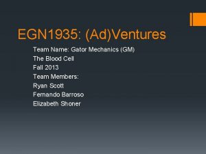 EGN 1935 AdVentures Team Name Gator Mechanics GM