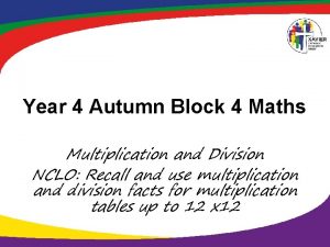 Year 4 Autumn Block 4 Maths Multiplication and