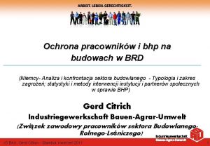 Ochrona pracownikw i bhp na budowach w BRD