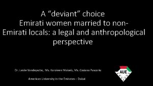 A deviant choice Emirati women married to non