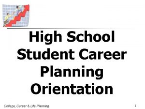 High School Student Career Planning Orientation College Career