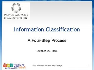 Information Classification A FourStep Process October 29 2008