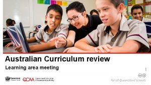 Learning area meeting 210358 Australian Curriculum review Current