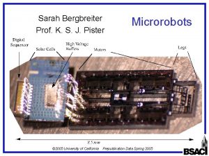 Sarah Bergbreiter Prof K S J Pister 2005