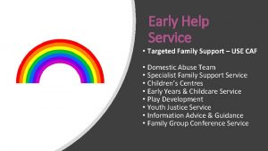 Early Help Service Targeted Family Support USE CAF