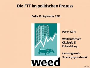 Die FTT im politischen Prozess Berlin 20 September