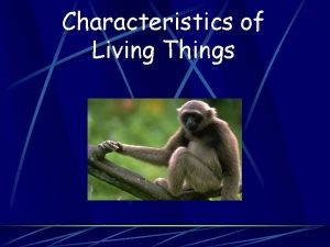 Characteristics of Living Things All living things Sense