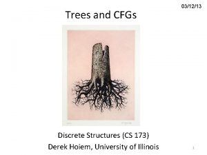 Trees and CFGs Discrete Structures CS 173 Derek