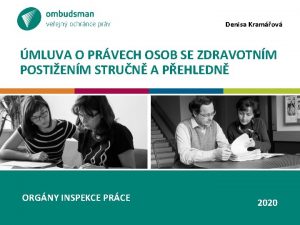 Denisa Kramov MLUVA O PRVECH OSOB SE ZDRAVOTNM