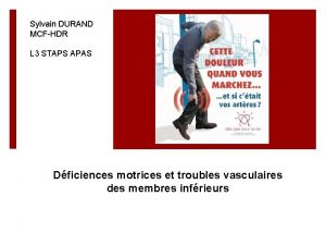 Sylvain DURAND MCFHDR L 3 STAPS APAS Dficiences