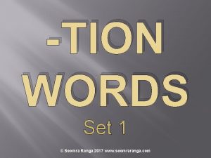 TION WORDS Set 1 Seomra Ranga 2017 www