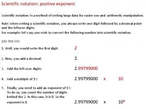 Scientific notation positive exponent Scientific notation is a