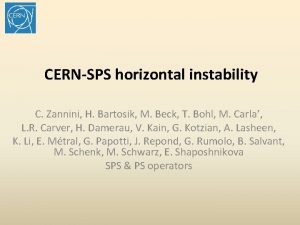 CERNSPS horizontal instability C Zannini H Bartosik M