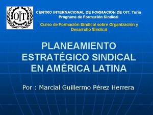 CENTRO INTERNACIONAL DE FORMACION DE OIT Turn Programa