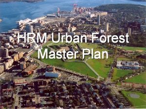 HRM Urban Forest Master Plan HRM Urban Forest