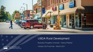 USDA Rural Development Business Programs Overview Nancy Pletcher