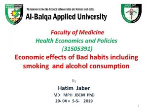 Faculty of Medicine Health Economics and Policies 31505391