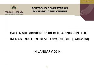 www salga org za PORTFOLIO COMMITTEE ON ECONOMIC