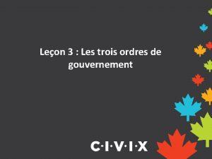 Leon 3 Les trois ordres de gouvernement Trois