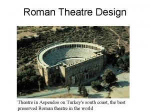 Roman Theatre Design Theatre in Aspendos on Turkeys