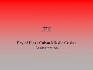 JFK Bay of Pigs Cuban Missile Crisis Assassination
