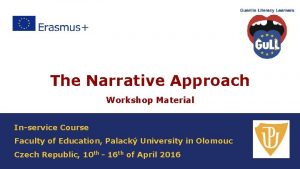 The Narrative Approach Workshop Material Inservice Course Faculty