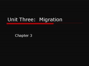 Unit Three Migration Chapter 3 Ravensteins Laws of