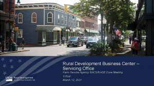 Rural Development Business Center Servicing Office Farm Service