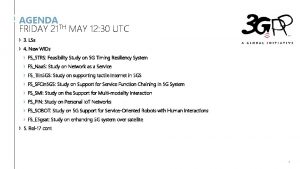 AGENDA FRIDAY 21 TH MAY 12 30 UTC