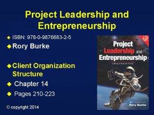 Project Leadership and Entrepreneurship u ISBN 978 0