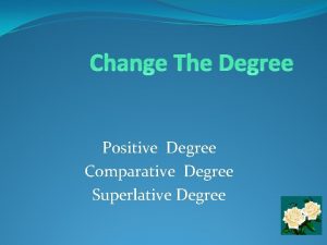 Change The Degree Positive Degree Comparative Degree Superlative