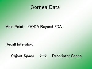 Cornea Data Main Point OODA Beyond FDA Recall