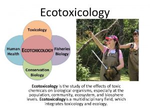 Ecotoxicology is the study of the effects of