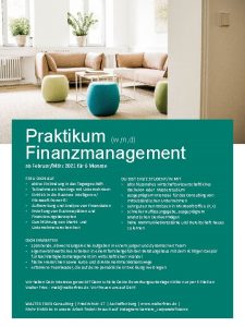 Praktikum Finanzmanagement w m d ab FebruarMrz 2021