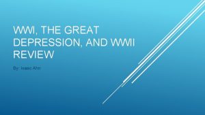 WWI THE GREAT DEPRESSION AND WWII REVIEW By