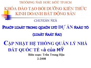 TRNG AI HOC M TP HCM KHA O