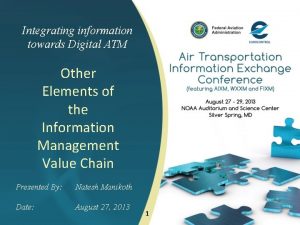 Integrating information towards Digital ATM Other Elements of