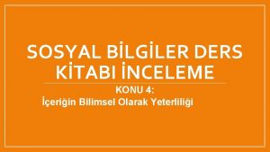 SOSYAL BLGLER DERS KTABI NCELEME KONU 4 eriin