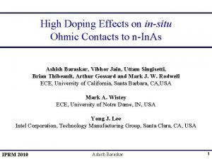 High Doping Effects on insitu Ohmic Contacts to