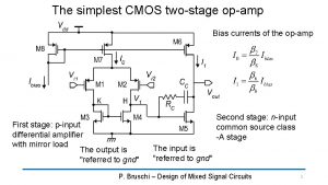 The simplest CMOS twostage opamp Bias currents of