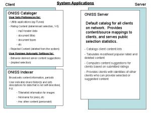 System Applications Client ONISS Cataloger User Sets Preferences