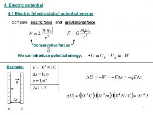 4 Electric potential 4 1 Electric electrostatic potential