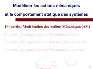 Modliser les actions mcaniques et le comportement statique