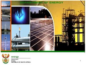 1 Department of Energy 200910 MTEF Strategic Plan