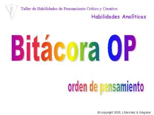 Taller de Habilidades de Pensamiento Crtico y Creativo