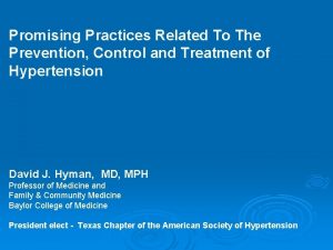 Promising Practices Related To The Prevention Control and